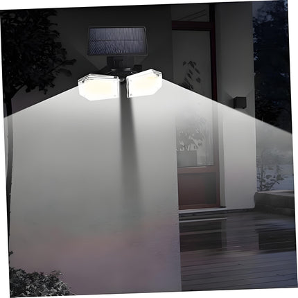 Solar Motion Sensor Wall Light: Double-Head Adjustable Cob LED Outdoor Light for Garden, Patio & Pathway.