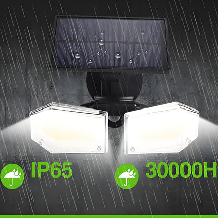 2-Pack Solar Motion Sensor Wall Lights: Double-Head Adjustable Cob LED Outdoor Lights for Garden, Patio & Pathway.