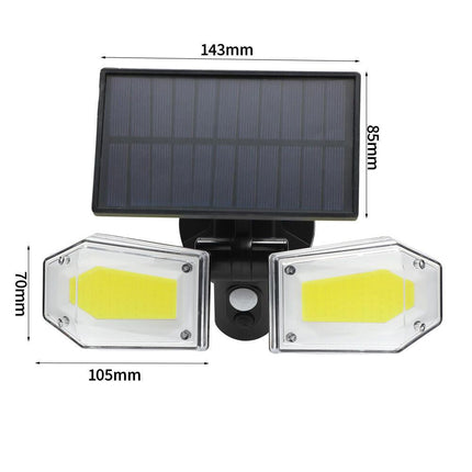 4-Pack Solar Motion Sensor Wall Lights: Double-Head Adjustable Cob LED Outdoor Lights for Garden, Patio & Pathway.