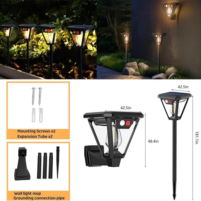 Solar Motion Sensor Wall Lights (4-Pack): 3-Mode Dusk-to-Dawn Waterproof for Patio, Garage & Garden Lighting.