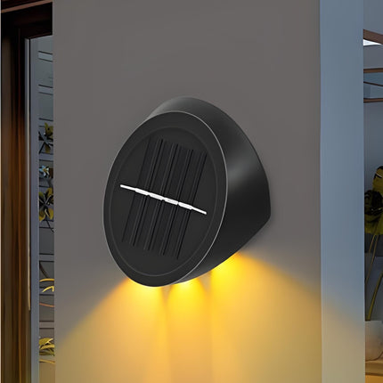 Solar Outdoor Wall Lights (4-Pack): IP44 Waterproof LED Sconces for Garden, Patio & Pathway Lighting（Warm light）