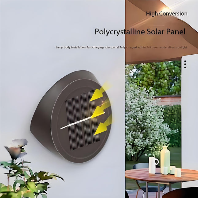 Solar Outdoor Wall Lights (4-Pack): IP44 Waterproof LED Sconces for Garden, Patio & Pathway Lighting（Warm light）.