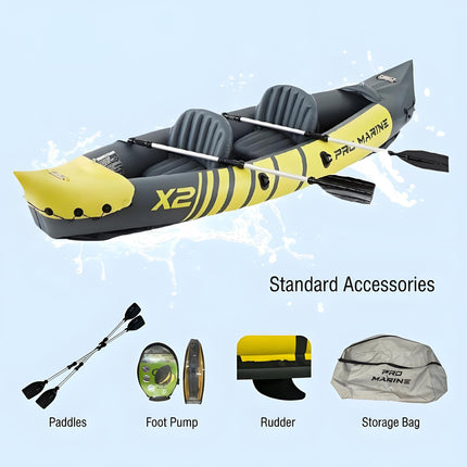 Advanced Elements Inflatable Kayak: 1/2 Person Recreational Convertible (Yellow) – Tandem/Solo Paddling with Durable PVC Hull.