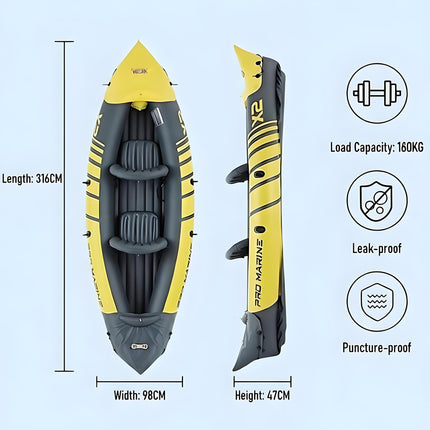 Advanced Elements Inflatable Kayak: 1/2 Person Recreational Convertible (Yellow) – Tandem/Solo Paddling with Durable PVC Hull.