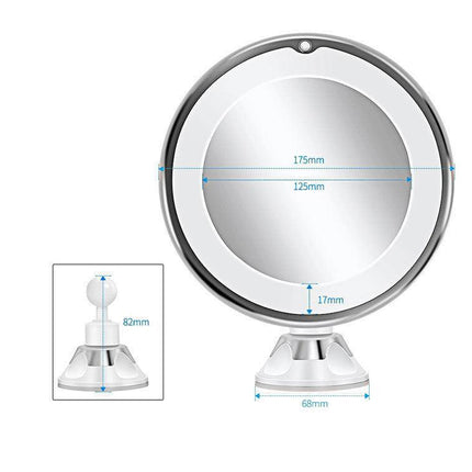 Christmas gift 10X Magnifying Suction Cup LED Makeup Mirror: Flawless Vanity Mirror with Natural Light for Precise Grooming.