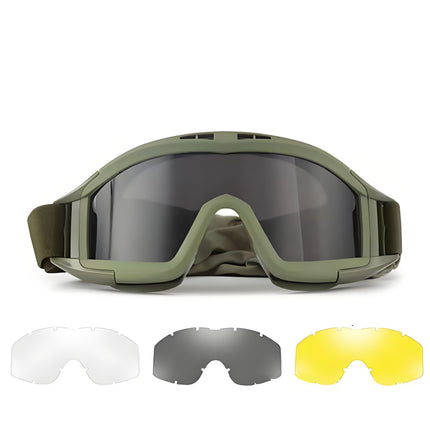 Christmas gifts for husband or boyfriend
 Tactical Safety Goggles with 3 Interchangeable Lenses, Wind & Dust Protection for Outdoor & Tactical Use(green).