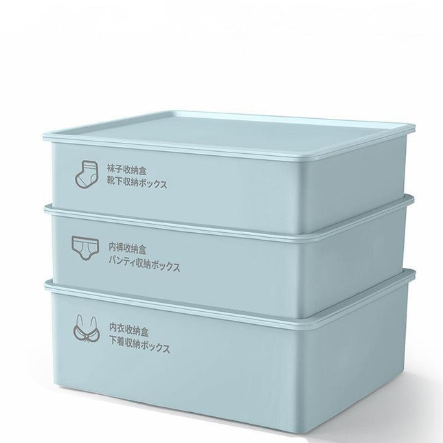 Underwear Panties Socks Box Close-fitting Clothing Storage Box Drawer Three-piece Cover with Compartment Household.
