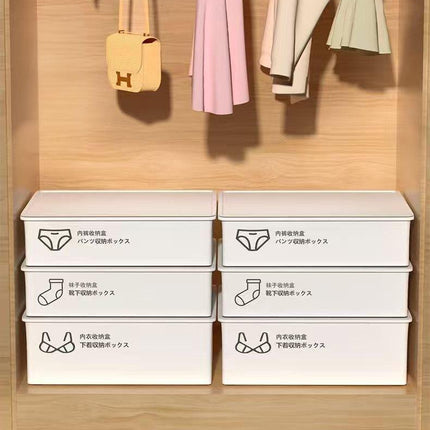 Underwear Panties Socks Box Close-fitting Clothing Storage Box Drawer Three-piece Cover with Compartment Household.