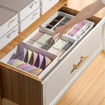 Underwear Panties Socks Box Close-fitting Clothing Storage Box Drawer Three-piece Cover with Compartment Household.