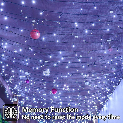 900 LED Cool White USB Fairy String Lights with Remote, 30m Green Wire, IP44 Waterproof 8-Mode Timer for Christmas Bedroom Decor.