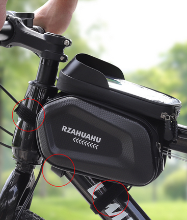 Waterproof Bike Frame Bag with Touchscreen & Headphone Hole: 3-in-1 Capacity Bicycle Bag for Phones & Gear, Aussie Cyclist Essential.