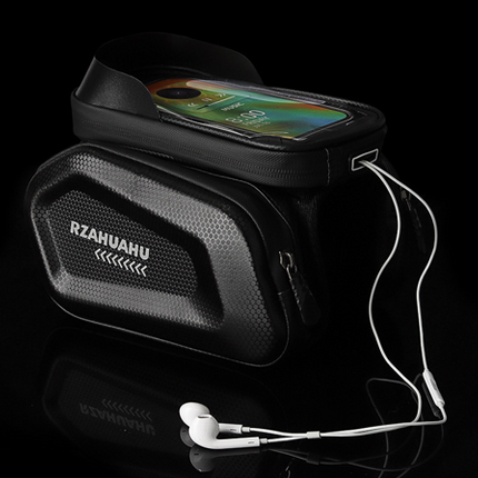 Waterproof Bike Frame Bag with Touchscreen & Headphone Hole: 3-in-1 Capacity Bicycle Bag for Phones & Gear, Aussie Cyclist Essential.