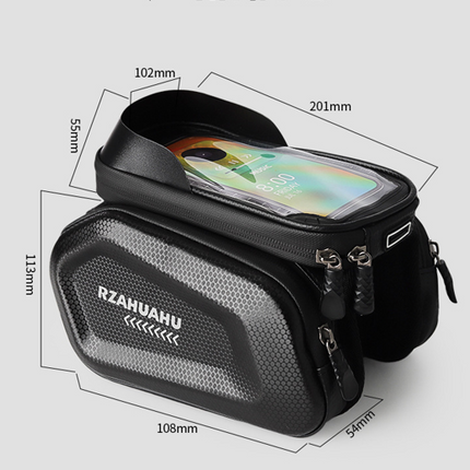 Waterproof Bike Frame Bag with Touchscreen & Headphone Hole: 3-in-1 Capacity Bicycle Bag for Phones & Gear, Aussie Cyclist Essential.