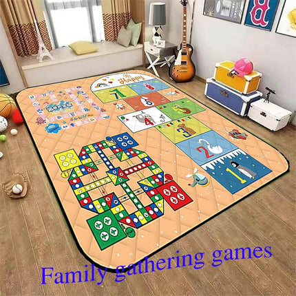 Waterproof Picnic Blanket with Flying Chess Game: 80''x80'' Extra Large, Foldable for Australian Camping, Beach & Family Gatherings.
