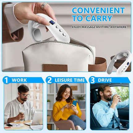 Wireless Neck Massager with Heat & 10 Modes: Electric Pulse Pain Relief for Australian Office Workers & Active Adults.