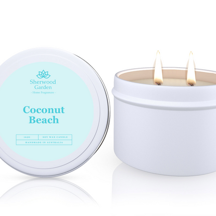 Coconut Beach Soy Candle Tin 165g.