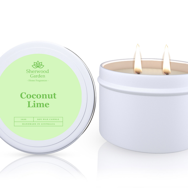 Coconut Lime Soy Candle Tin 165g.