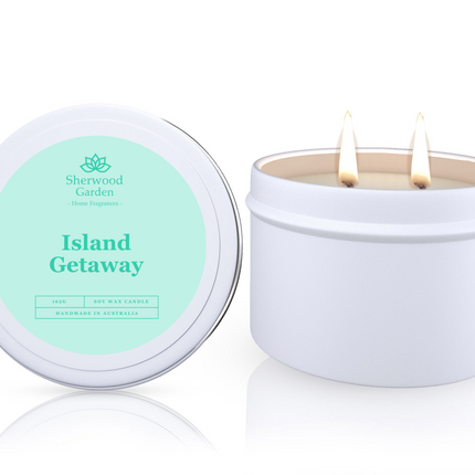 Island Getaway Soy Candle Tin 165g.