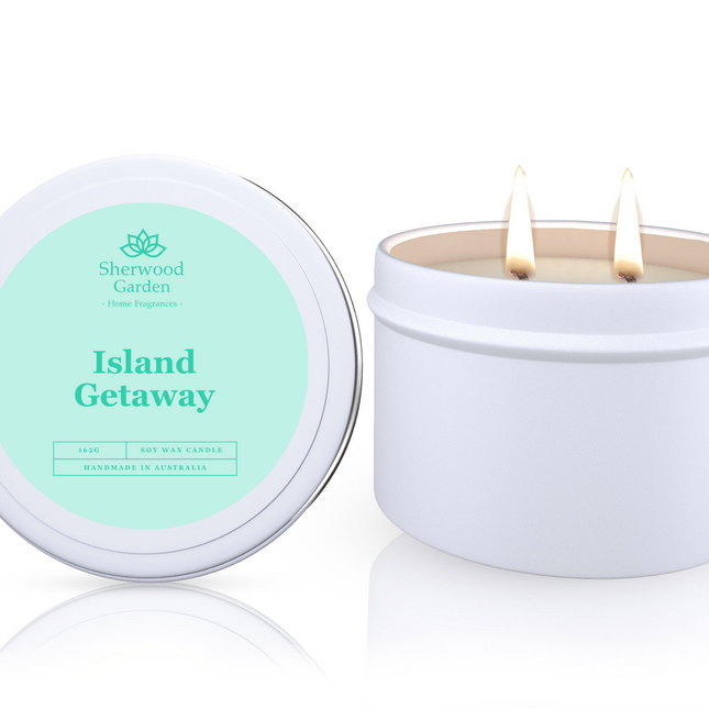 Island Getaway Soy Candle Tin 165g.