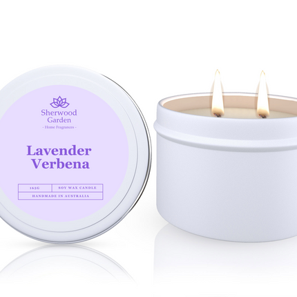 Lavender Verbena Soy Candle Tin 165g.