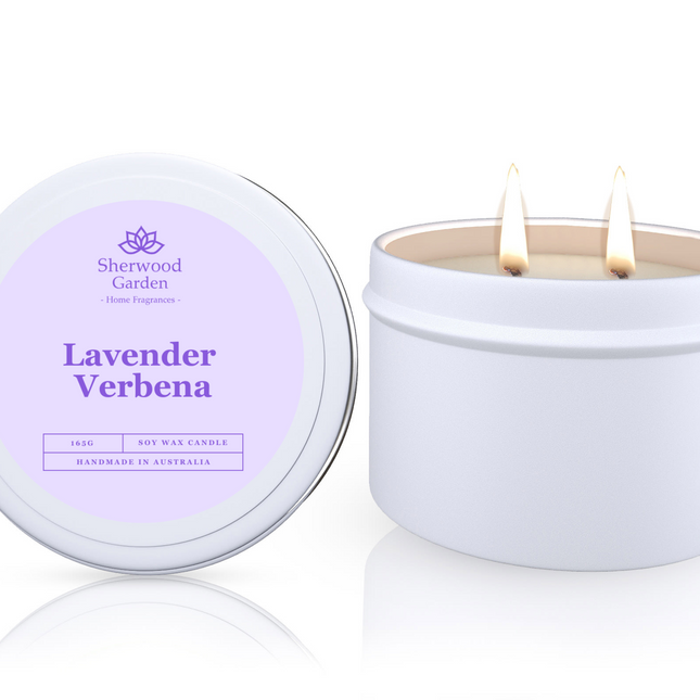 Lavender Verbena Soy Candle Tin 165g.