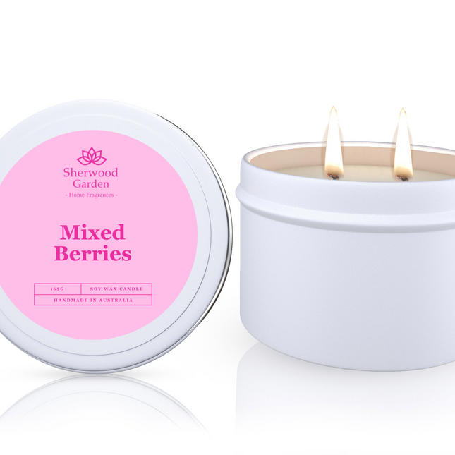 Mixed Berries Soy Candle Tin 165g.