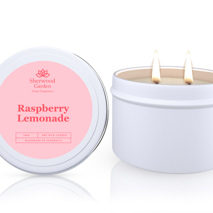 Raspberry Lemonade Soy Candle Tin 165g.