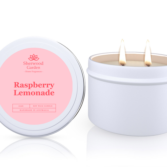 Raspberry Lemonade Soy Candle Tin 165g.