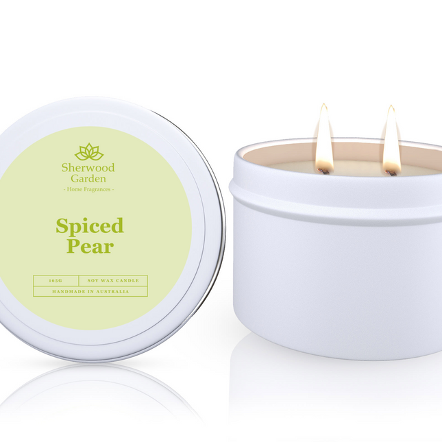 Spiced Pear Soy Candle Tin 165g.