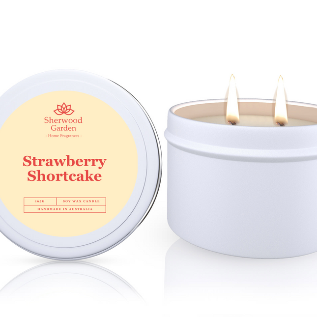 Strawberry Shortcake Soy Candle Tin 165g.