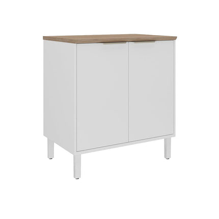 Base Kitchen Steel Cabinet/Cupboard with 2 Doors - Renova White Flat Pack DIY.