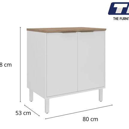 Base Kitchen Steel Cabinet/Cupboard with 2 Doors - Renova White Flat Pack DIY.