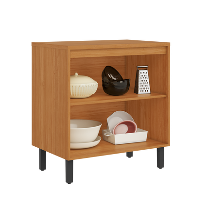 Base Kitchen Wooden Cabinet/Cupboard with 2 Doors in Cinnamon Finish - Napoles White Flat Pack DIY.