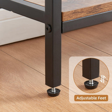 2 Tier Console Table with Power Outlets and USB Ports, Wood Entryway Table with Charging Station & Storage Shelf, Narrow 2-Tier Sofa Table for Living Room Hallway Foyer.