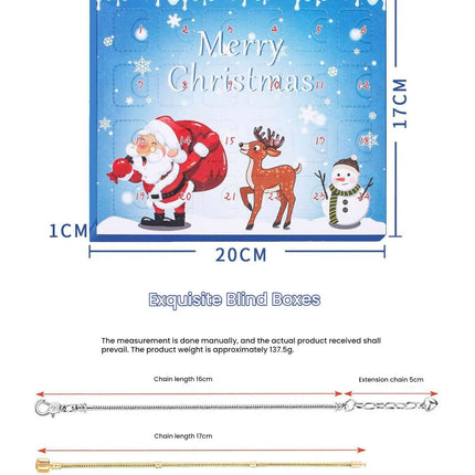 Christmas DIY Jewelry & Craft Advent Calendar(M-14-Snowman Version,20*17*1.1).