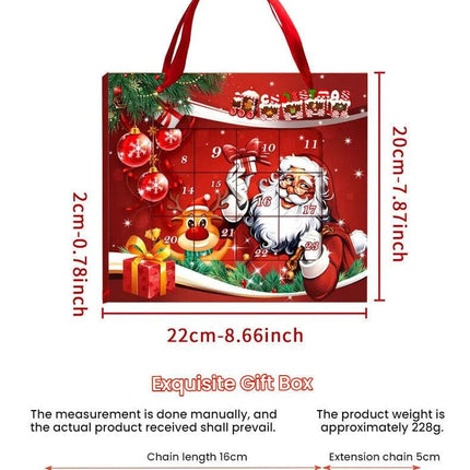 Christmas DIY Jewelry & Craft Advent Calendar for Kids - Fun Festive Toys with Santa, Tree & More(20*22*2cm).