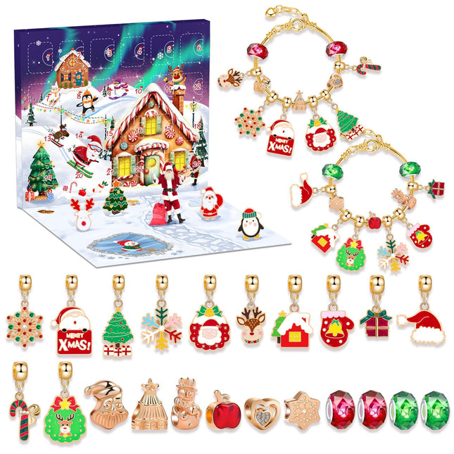 Christmas DIY Jewelry & Craft Advent Calendar(M-26,20*17*1.3cm).