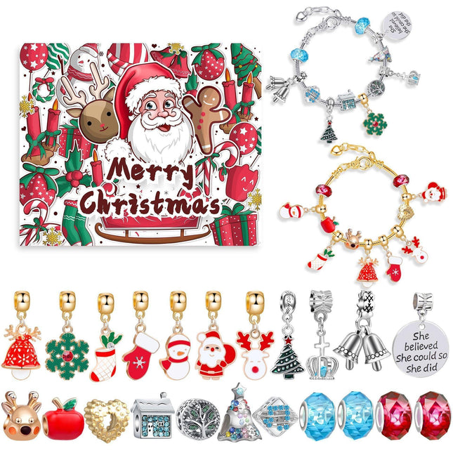 Christmas DIY Jewelry & Craft Advent Calendar(Christmas Starry Night,20*17*1.1).