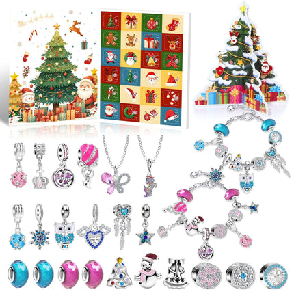 Christmas DIY Jewelry & Craft Advent Calendar(YD-01,20*17*1.3cm).