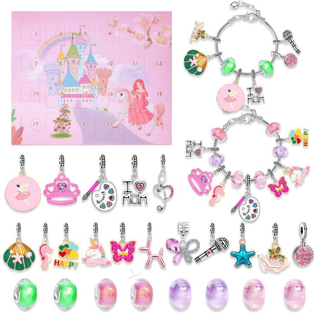 Christmas DIY Jewelry & Craft Advent Calendar(YD-05-Castle,20*17*1.1cm).
