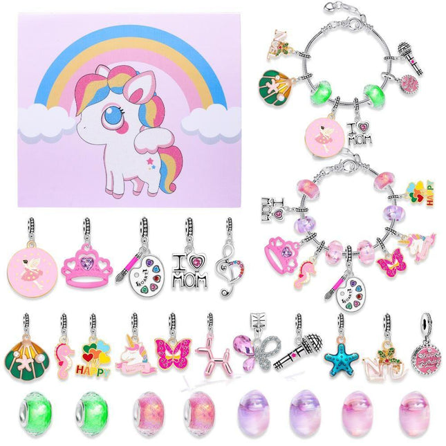 Christmas DIY Jewelry & Craft Advent Calendar(YD-05-Unicorn,20*17*1.1cm).