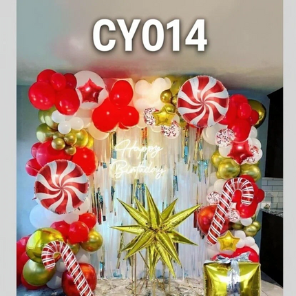Christmas Balloon Bundle: 2 Themed Kits (Arch + Tree) - Aluminum Foil & Latex Balloons.