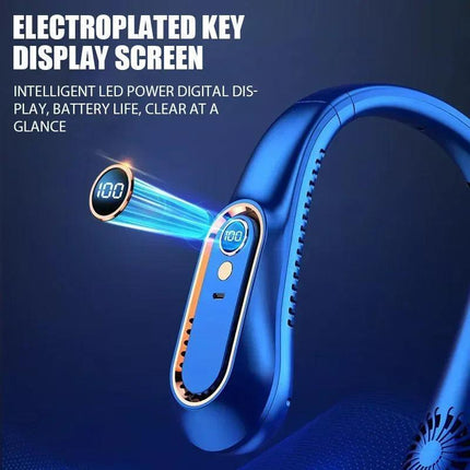 NNEOBA Neck Bladeless Fan Mini Portable-Blue.