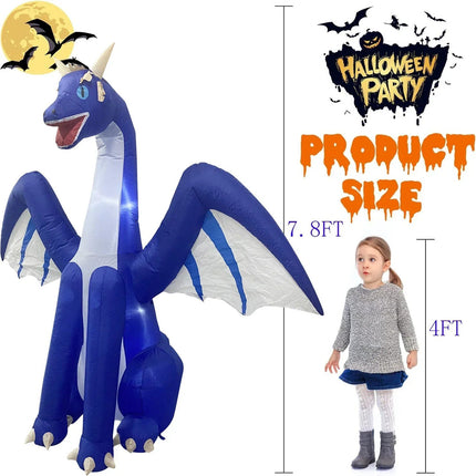 Giant Inflatable Dragon With Leds For Halloween.