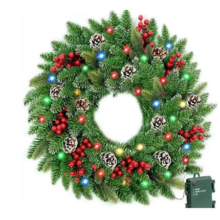 Pre-Lit Christmas Wreath With Led Lights.
