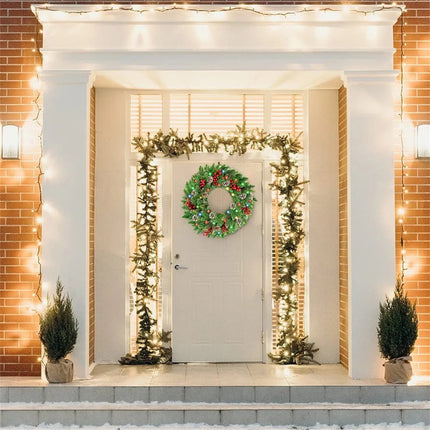 Pre-Lit Christmas Wreath With Led Lights.