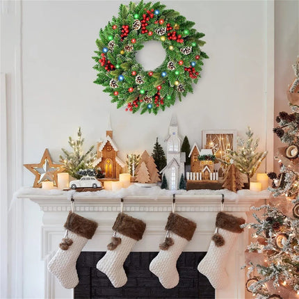 Pre-Lit Christmas Wreath With Led Lights.