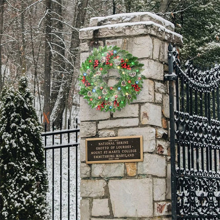 Pre-Lit Christmas Wreath With Led Lights.
