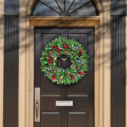 Pre-Lit Christmas Wreath With Led Lights.