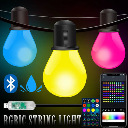 Bluetooth Colorful G40 Led Bulb String Lights.
